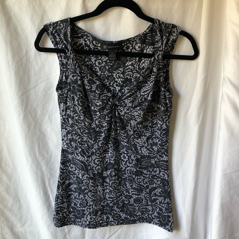 INC International Concepts V-Neck Patterned Top